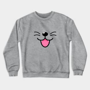 Funny Cat Mouth Design Crewneck Sweatshirt